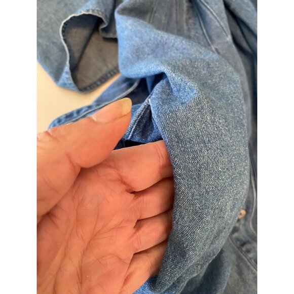 Robbie Bee Denim Button-Down Dress Short Sleeve 100% Cotton Blue Size 14 - Picture 5 of 12